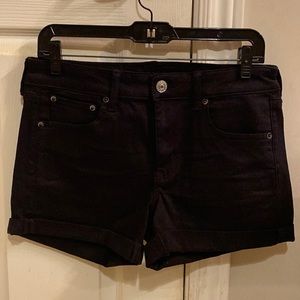 AE BLACK DENIM MIDI SHORTS SIZE 10 NWOT